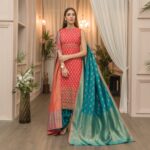 Graceful Traditional Attire with Contrast Dupatta